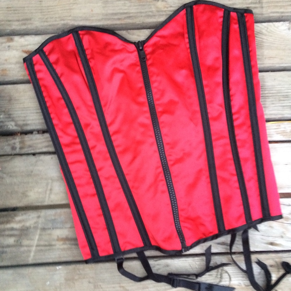 Stunning Sexy Red Corset Bustier Sz 38